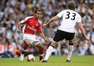 Fulham V Arsenal 2008-09 Prints: Theo Walcott (Arsenal) Toni Kallio (Fulham)