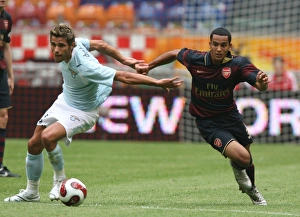 Arsenal V Lazio 2007-8 Prints: Theo Walcott (Arsenal) Valon Behrami (Lazio)