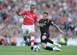 Images Dated 24th April 2010: Theo Walcott (Arsenal) Wayne Bridge (Man City). Arsenal 0: 0 Manchester City
