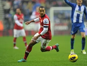 Images Dated 22nd December 2012: Theo Walcott (Arsenal). Wigan Athletic 0: 1 Arsenal. Barclays Premier League. The DW Stadium
