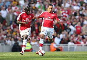 Images Dated 4th April 2009: Theo Walcott and Bacary Sagna (Arsenal)
