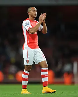 Arsenal V Burnley 2014/15 Prints: Theo Walcott Celebrates with Arsenal Fans after Arsenal v Burnley Match, 2014/15