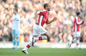 Arsenal v Burnley 2009-10 Gallery: Theo Walcott celebrates scoring the 2nd Arsenal goal. Arsenal 3: 1 Burnley