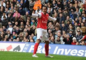 Images Dated 24th February 2008: Theo Walcott celebrates scoring the 2nd Arsenal goal
