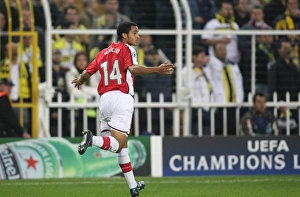 Fenerbahce V Arsenal 2008-09 Prints: Theo Walcott celebrates scoring Arsenals 2nd goal