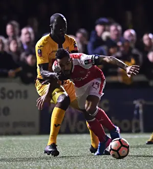Sutton United V Arsenal 2016-17 Prints: Theo Walcott Clashes with Kevin Amankwaah: Sutton United vs