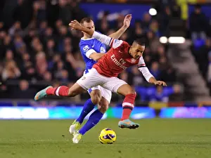 Everton V Arsenal 2012-13 Prints: Theo Walcott Dashes Past Darren Gibson: Everton vs. Arsenal, Premier League 2012-13