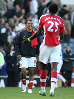 Blackburn Rovers v Arsenal 2008-9 Collection: Theo Walcott and Emmanuel Adebayor