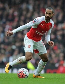 Arsenal v Hull City - FA Cup 2015-16 Collection: Theo Walcott in FA Cup Action: Arsenal vs. Hull City at Emirates Stadium