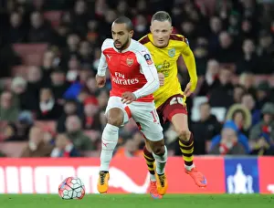 Arsenal V Burnley FA Cup 4th Rd 2016 Prints: Theo Walcott in FA Cup Action: Arsenal vs Burnley at Emirates Stadium