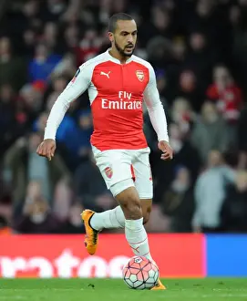 Arsenal V Burnley FA Cup 4th Rd 2016 Prints: Theo Walcott in FA Cup Action: Arsenal vs Burnley at Emirates Stadium (2016)