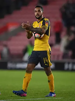 Theo Walcott with the FA Cup Winning Matchball: Southampton vs. Arsenal, FA Cup Fourth Round 2016-17