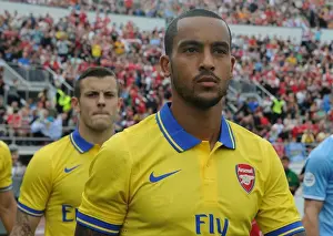 Arsenal V Manchester City Pre Season 2013-14 Prints: Theo Walcott Gears Up: Arsenal vs Manchester City Pre-Season Clash in Helsinki, 2013