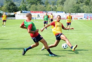 Images Dated 20th July 2010: Theo Walcott and Kieran Gibbs (Arsenal). Arsenal Training Camp, Bad Waltersdorf