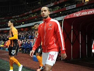 Arsenal V Hull City 2014-15 - FA Cup Prints: Theo Walcott Leads Arsenal Out Against Hull City in FA Cup Third Round