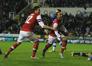 Reading V Arsenal - Capital One Cup 2012-13 Prints: Theo Walcott and Olivier Giroud Celebrate Arsenal's Six Goals Against Reading (Capital One Cup 2012-13)