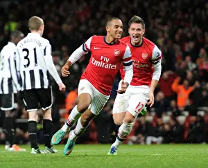 Theo Walcott and Olivier Giroud Celebrate Goals: Arsenal vs Newcastle United, Premier League 2012-13