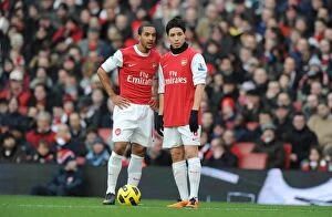 Theo Walcott and Samir Nasri (Arsenal). Arsenal 3: 0 Wigan Athletic. Barclays Premier League
