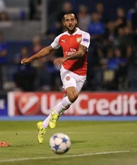 Dinamo Zagreb v Arsenal 2015-16 Collection: Theo Walcott Scores for Arsenal in UEFA Champions League against Dinamo Zagreb, September 2015