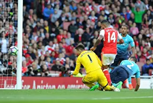 Arsenal V Swansea City 2016-17 Prints: Theo Walcott Scores: Arsenal's Victory Against Swansea City in the Premier League 2016-17