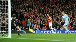 Arsenal V Coventry City - Capital One Cup 2012-13 Prints: Theo Walcott Scores Brace: Arsenal Crushes Coventry City in Capital One Cup