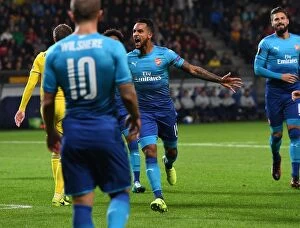 Images Dated 28th September 2017: Theo Walcott Scores First Goal: Arsenal FC Triumphs Over BATE Borisov in Europa League
