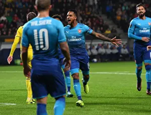 FC BATE Borisov V Arsenal 2017-18 Prints: Theo Walcott Scores First Goal: Arsenal FC Triumphs Over BATE Borisov in Europa League