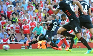 Arsenal V Liverpool 2016-17 Prints: Theo Walcott Scores the First Goal: Arsenal vs. Liverpool, Premier League 2016-17