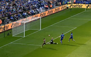 Leicester City V Arsenal 2015/16 Prints: Theo Walcott Scores Against Kasper Schmeichel: A Pivotal Moment in the 2015/16 Leicester City vs