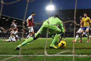 West Ham United V Arsenal 2013-14 Prints: Theo Walcott Scores Past Adrian: Arsenal vs. West Ham, Premier League 2013-14
