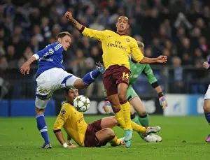 Schalke 04 V Arsenal 2012-13 Prints: Theo Walcott Scores Past Benedikt Howedes: Arsenal's First Goal vs