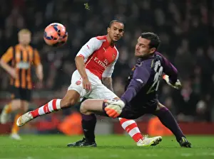 Arsenal V Hull City 2014-15 - FA Cup Prints: Theo Walcott Scores Past Steve Harper: Arsenal vs Hull City - FA Cup 2014-15