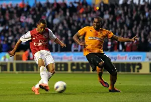 Wolverhampton Wanderers V Arsenal 2011-12 Prints: Theo Walcott Scores the Second for Arsenal Against Wolverhampton Wanderers, 2011-12 Season