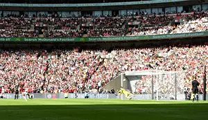 Arsenal V Chelsea - FA Community Shield 2017-18 Prints: Theo Walcott Scores the Winning Penalty: Arsenal Claim FA Community Shield over Chelsea