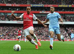 Arsenal V Manchester City 2011-12 Prints: Theo Walcott Surges Past Gael Clichy: Arsenal vs Manchester City, Premier League 2011-12