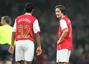 Arsenal v Slavia Prague 2007-08 Collection: Theo Walcott and Tomas Rosicky (Arsenal)