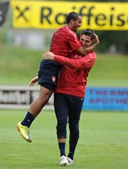 Images Dated 26th July 2010: Theo Walcott and Vito Mannone (Arsenal). Arsenal Training Camp, Bad Waltersdorf