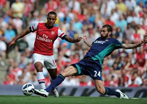 Arsenal V Sunderland 2012-13 Prints: Theo Walcott vs Carlos Cuellar: A Premier League Battle at the Emirates, 2012-13