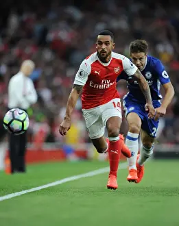 Arsenal V Chelsea 2016-17 Prints: Theo Walcott vs. Cesar Azpilicueta: A Premier League Showdown at the Emirates