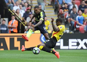 Watford V Arsenal 2016-17 Prints: Theo Walcott vs Christian Kabasele: A Football Rivalry at Vicarage Road (Watford vs Arsenal 2016-17)