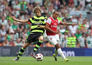 Arsenal V Celtic 2010-11 Prints: Theo Walcott vs Filip Twardzik: Arsenal's Thrilling 3-2 Victory Over Celtic in the Emirates Cup Pre-Season