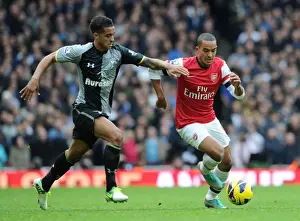Arsenal V Tottenham Hotspur 2012-13 Prints: Theo Walcott vs. Kyle Naughton: A Riveting Battle at Emirates Stadium (Arsenal vs)