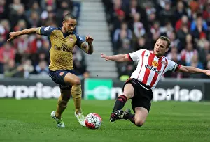 Sunderland V Arsenal 2015-16 Prints: Theo Walcott vs. Lee Cattermole: A Premier League Showdown at Sunderland's Stadium of Light (April 2016)