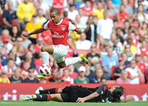 Arsenal V AC Milan 2010-11 Prints: Theo Walcott vs. Mario Yepes: A Draw at the Emirates Cup