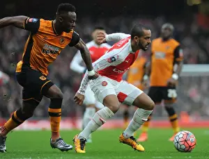 Arsenal V Hull City - FA Cup 2015-16 Prints: Theo Walcott vs. Moses Odubajo: A FA Cup Fifth Round Showdown at Arsenal's Emirates Stadium