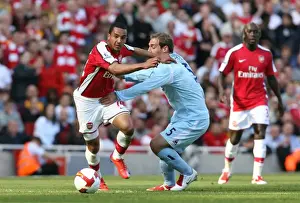 Arsenal V Manchester City 2008-09 Prints: Theo Walcott vs. Pablo Zabaleta: Arsenal's Double Victory over Manchester City