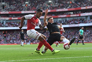Arsenal V Seville - Emirates Cup 2017-18 Prints: Theo Walcott vs. Sebastien Corchia: Arsenal vs. Sevilla - Emirates Cup 2017-18