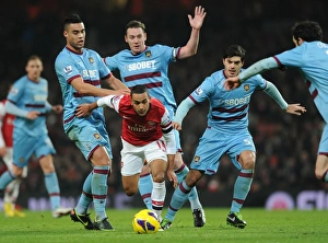 Theo Walcott vs. Winston Reid, Kevin Nolan, James Tomkins, and Joey O'Brien: Arsenal vs. West Ham United, Premier League Showdown