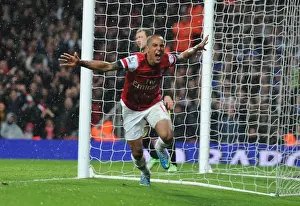 Arsenal V Wigan Athletic 2012-13 Prints: Theo Walcott's Brace: Arsenal Clinch Victory Against Wigan Athletic (2012-13)