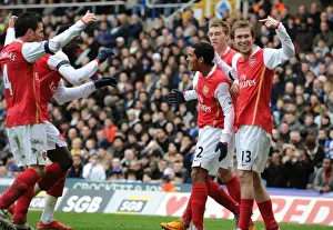 Birmingham City V Arsenal 2007-8 Prints: Theo Walcott's Brace: A Celebration with Teammates Cesc Fabregas